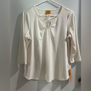 Ruby Rd. Ivory Blouse, Petite Medium, new!